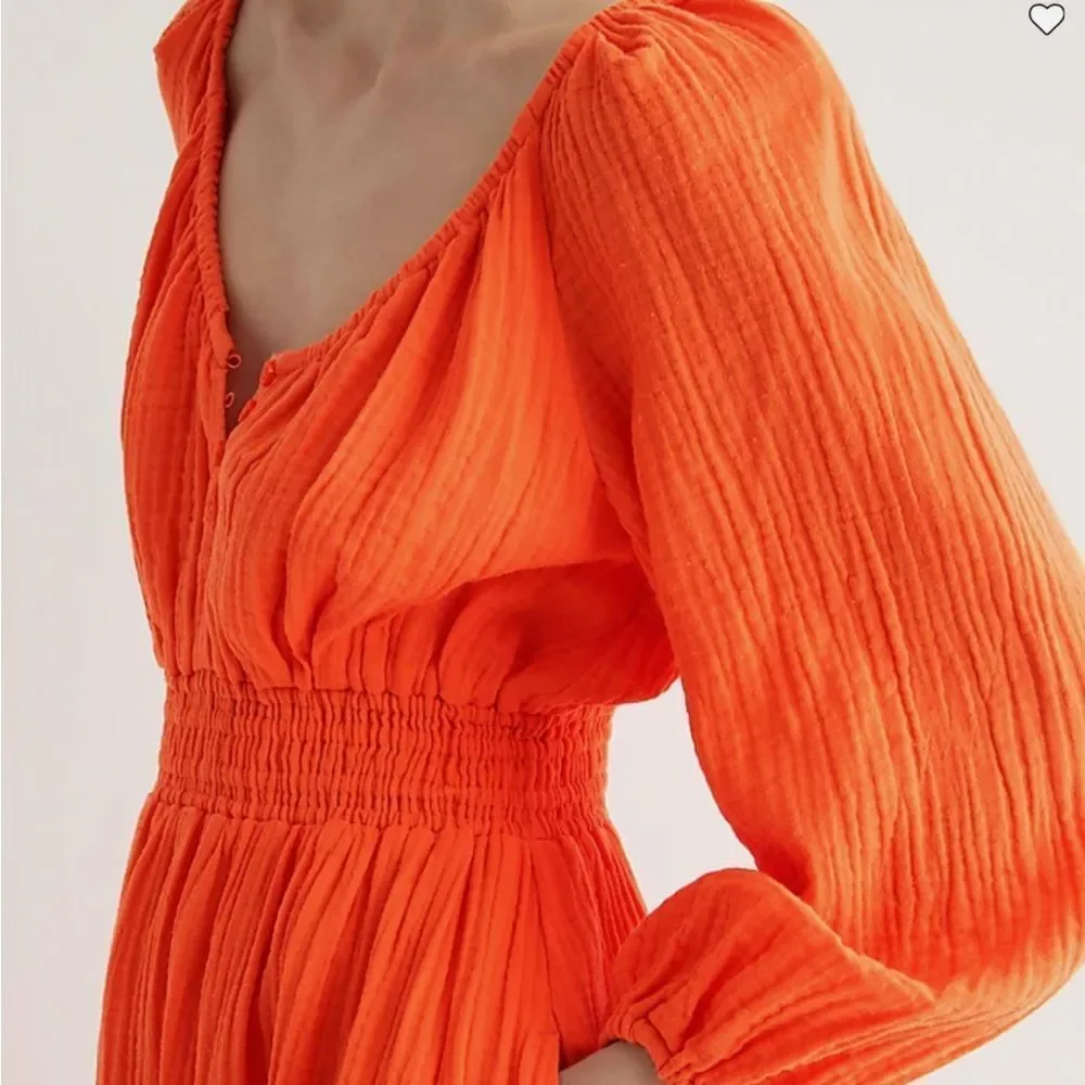 J.Crew Women's V-neck midi dress in soft gauze Fire Lily M